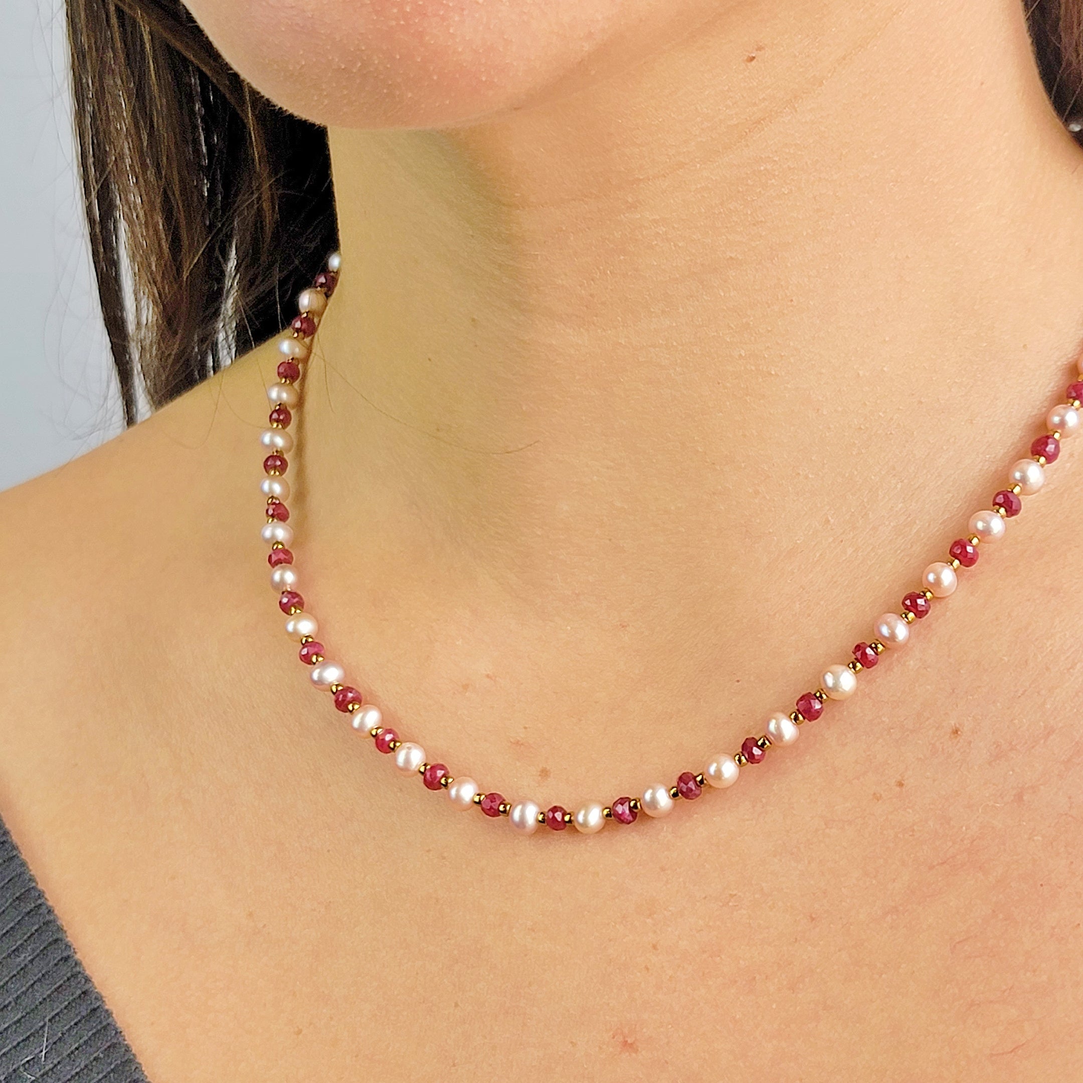 Ruby store strand necklace