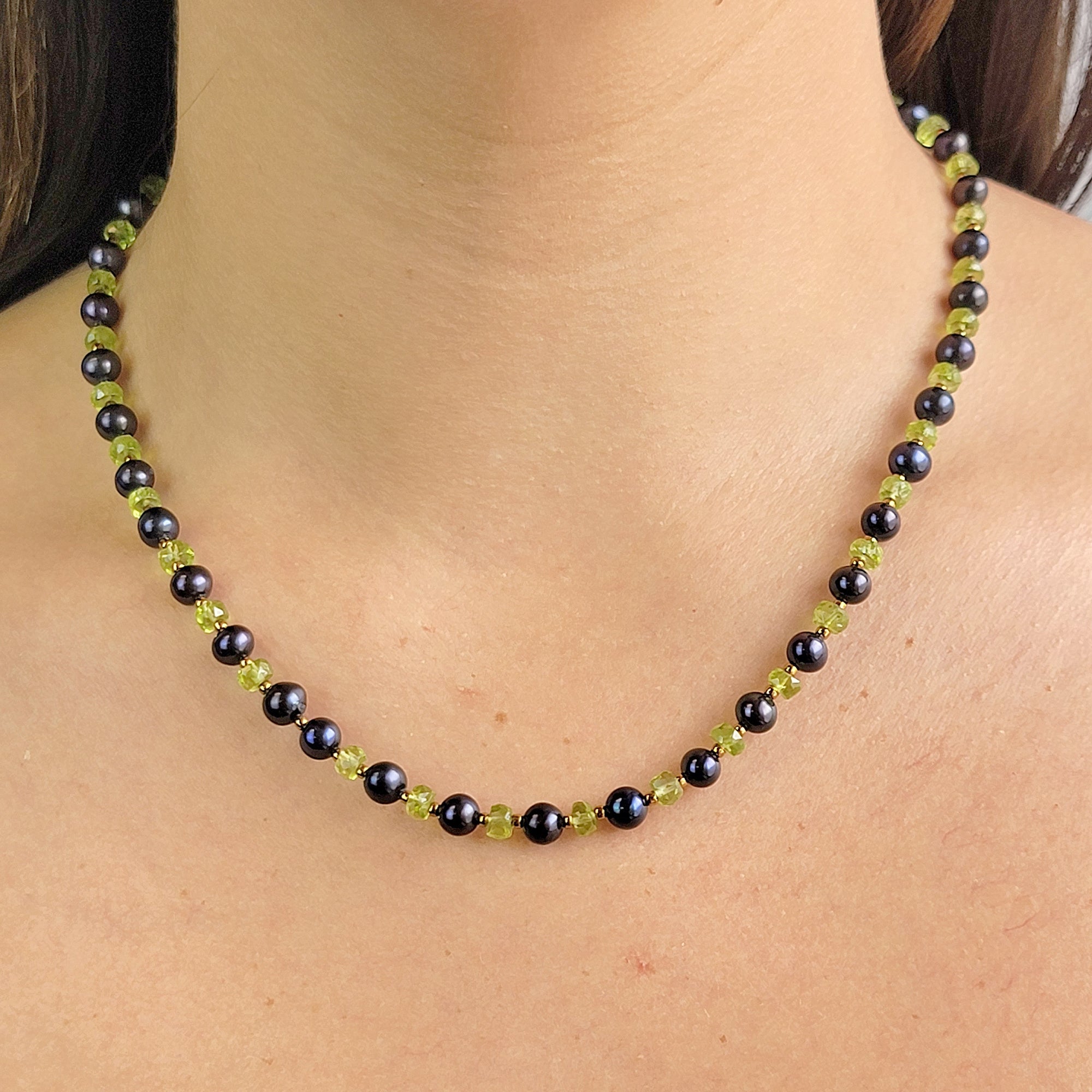 Pearl and Peridot Necklace