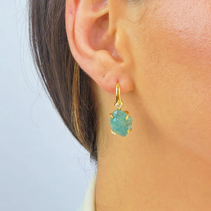 Raw Blue Apatite Earrings