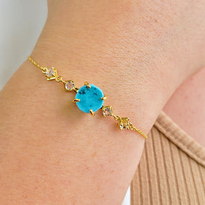 Raw Turquoise Chain Bracelet