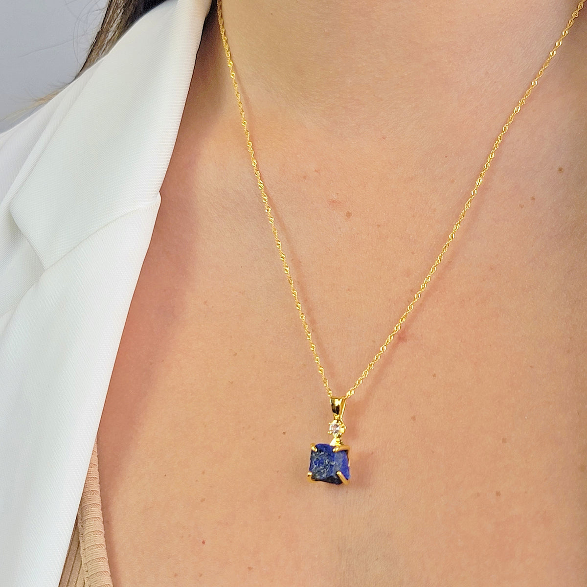 Raw Lapis Lazuli Pendant Necklace