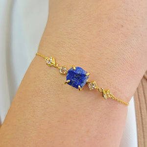 Raw Lapis Lazuli Chain Bracelet
