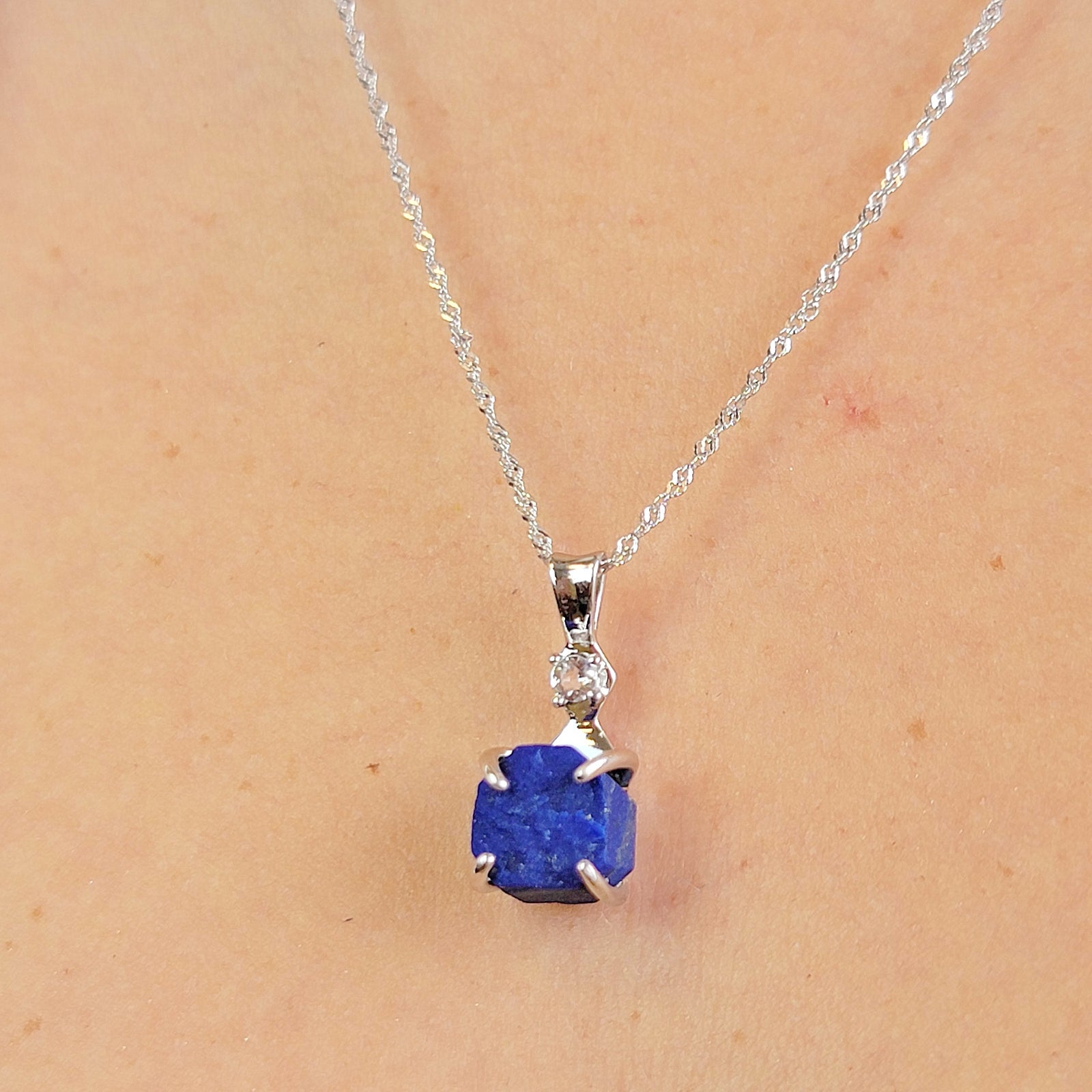 Raw Lapis Lazuli Pendant Necklace