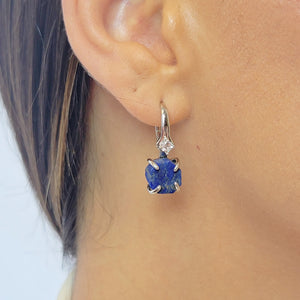 Raw Lapis Lazuli Drop Earrings