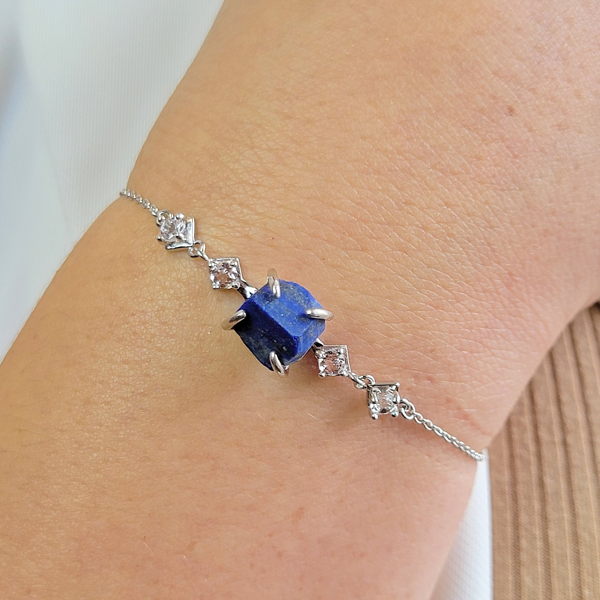 Raw Lapis Lazuli Ring Bracelet Set