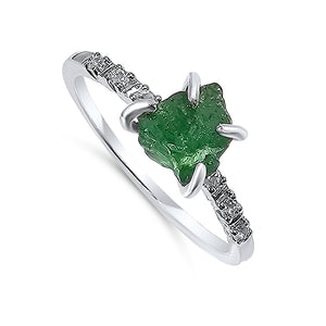 Raw Tsavorite Garnet Ring