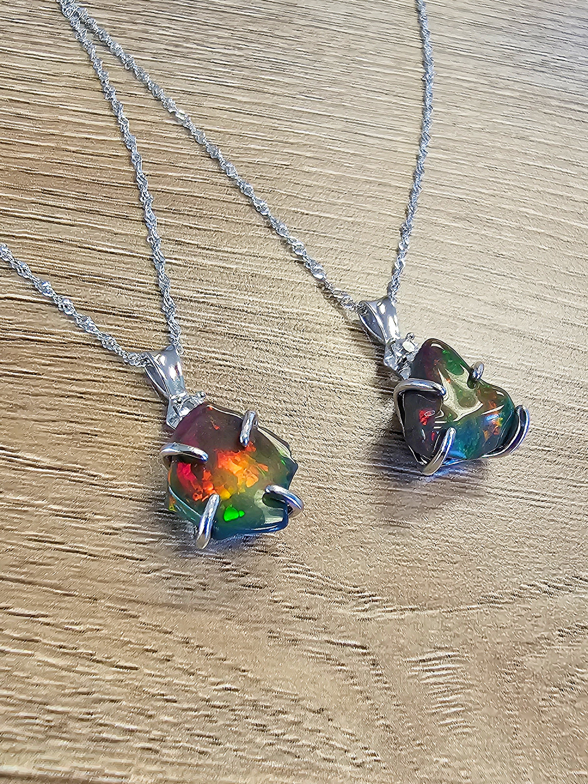 Raw Black Opal Necklace