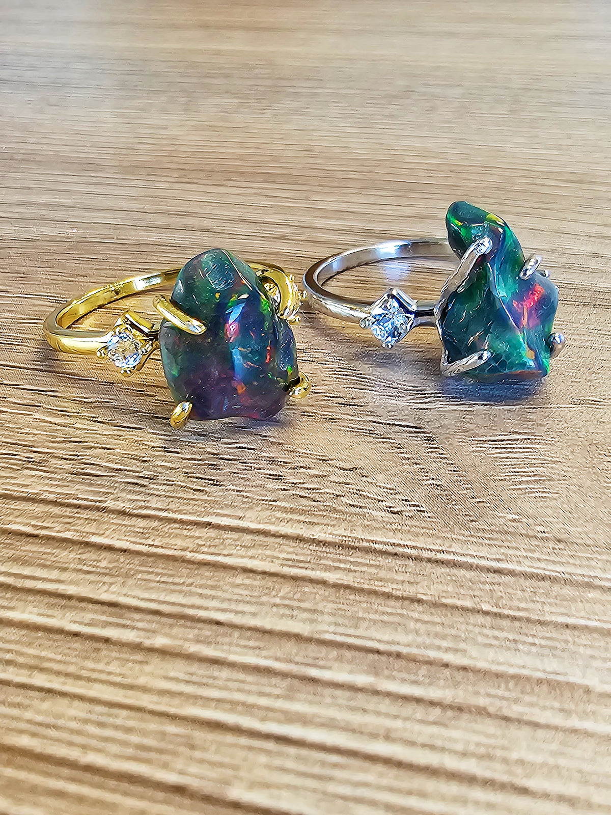 Raw Black Opal Stone Ring