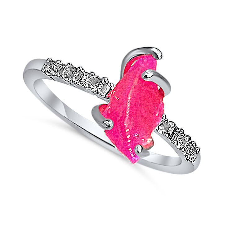 Raw Fire Opal Dainty Ring