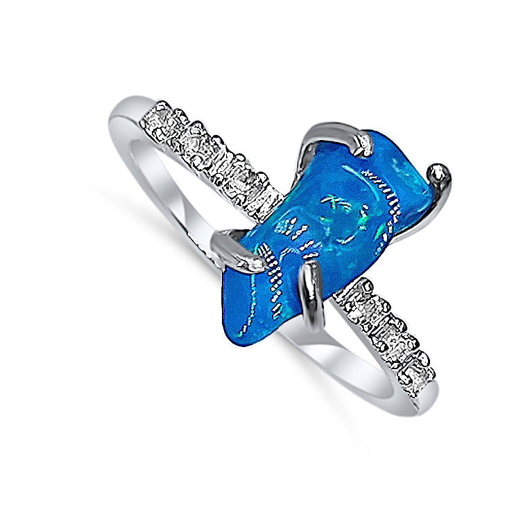 Raw Fire Opal Dainty Ring