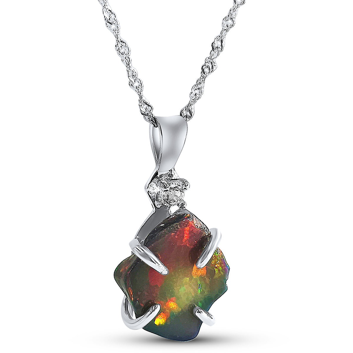 Raw Black Opal Necklace