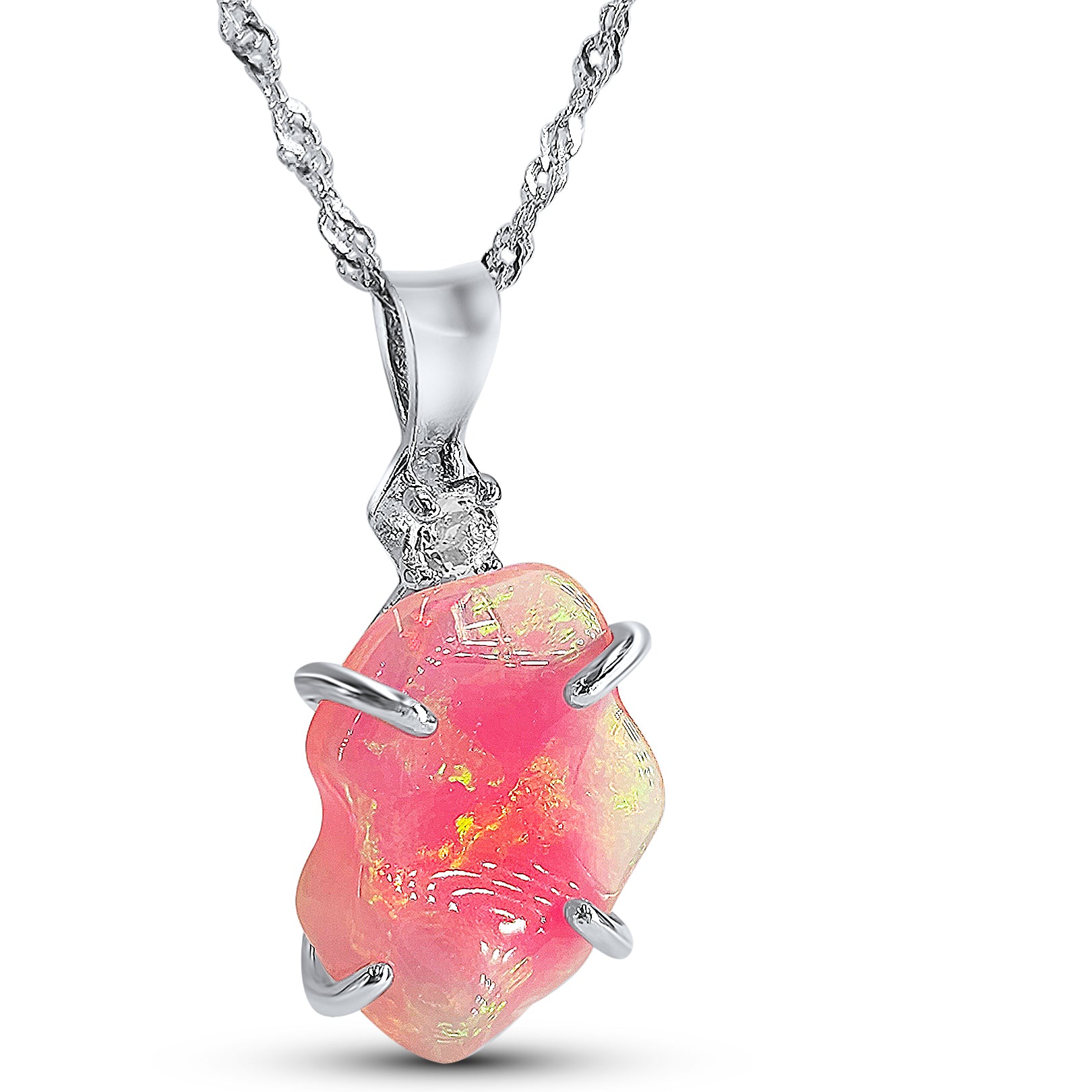 Raw Pink Opal Necklace