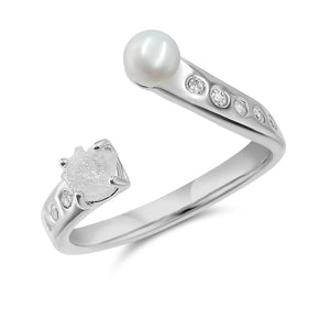 Pearl and Gemstone Adjustable Ring