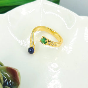 Pearl and Gemstone Adjustable Ring