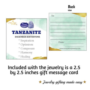 Genuine Raw Tanzanite Stud Earrings - Uniquelan Jewelry