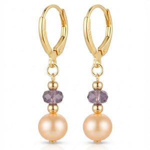 Real Pearl and Alexandrite Drop Dangle Earrings 925 Silver