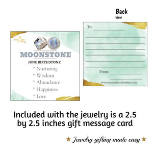 Raw Moonstone Ring Bracelet Set - Uniquelan Jewelry