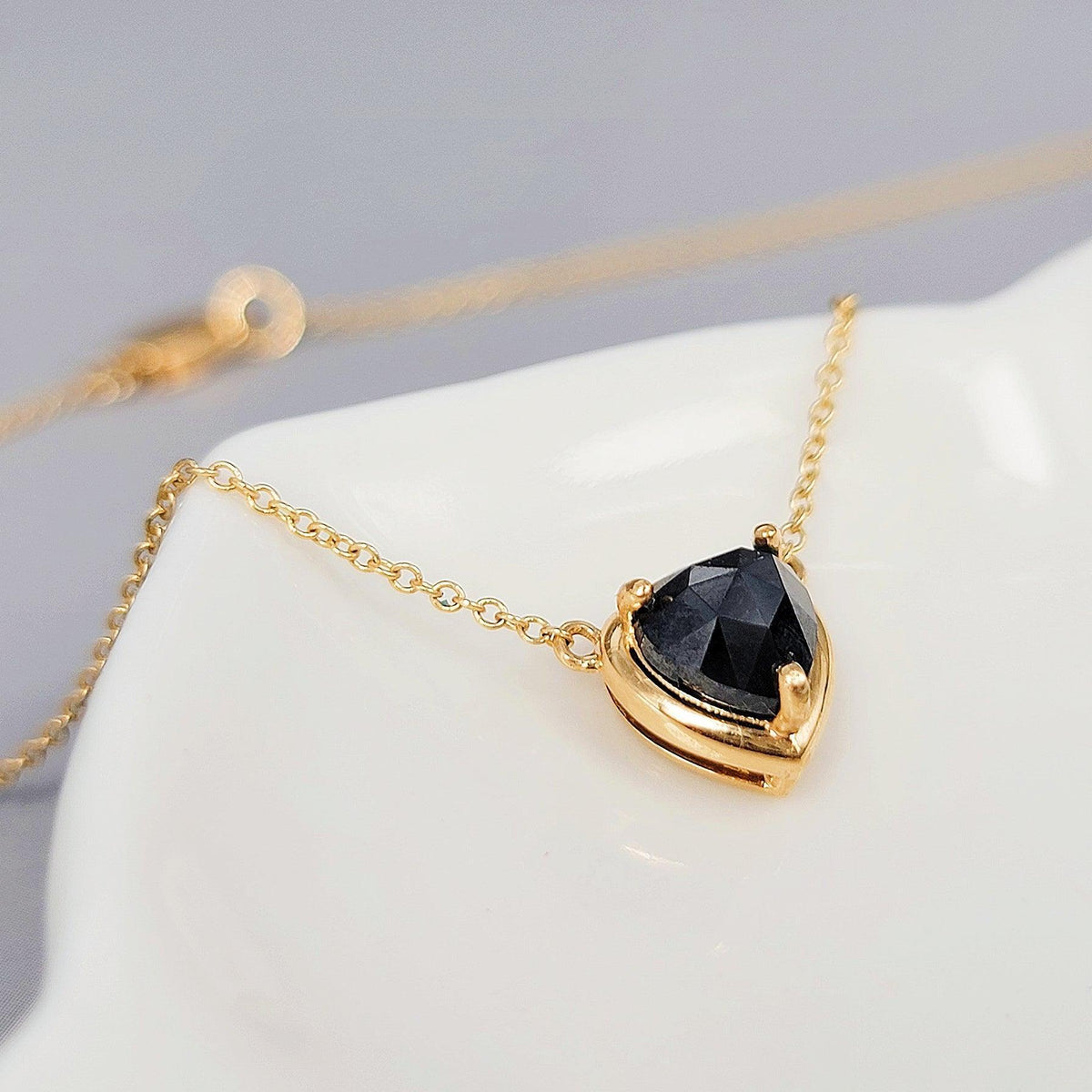 18k Gold Real Diamond Heart Necklace - Uniquelan Jewelry