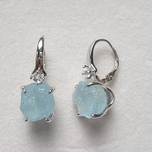 Raw Aquamarine Crystal Necklace Set