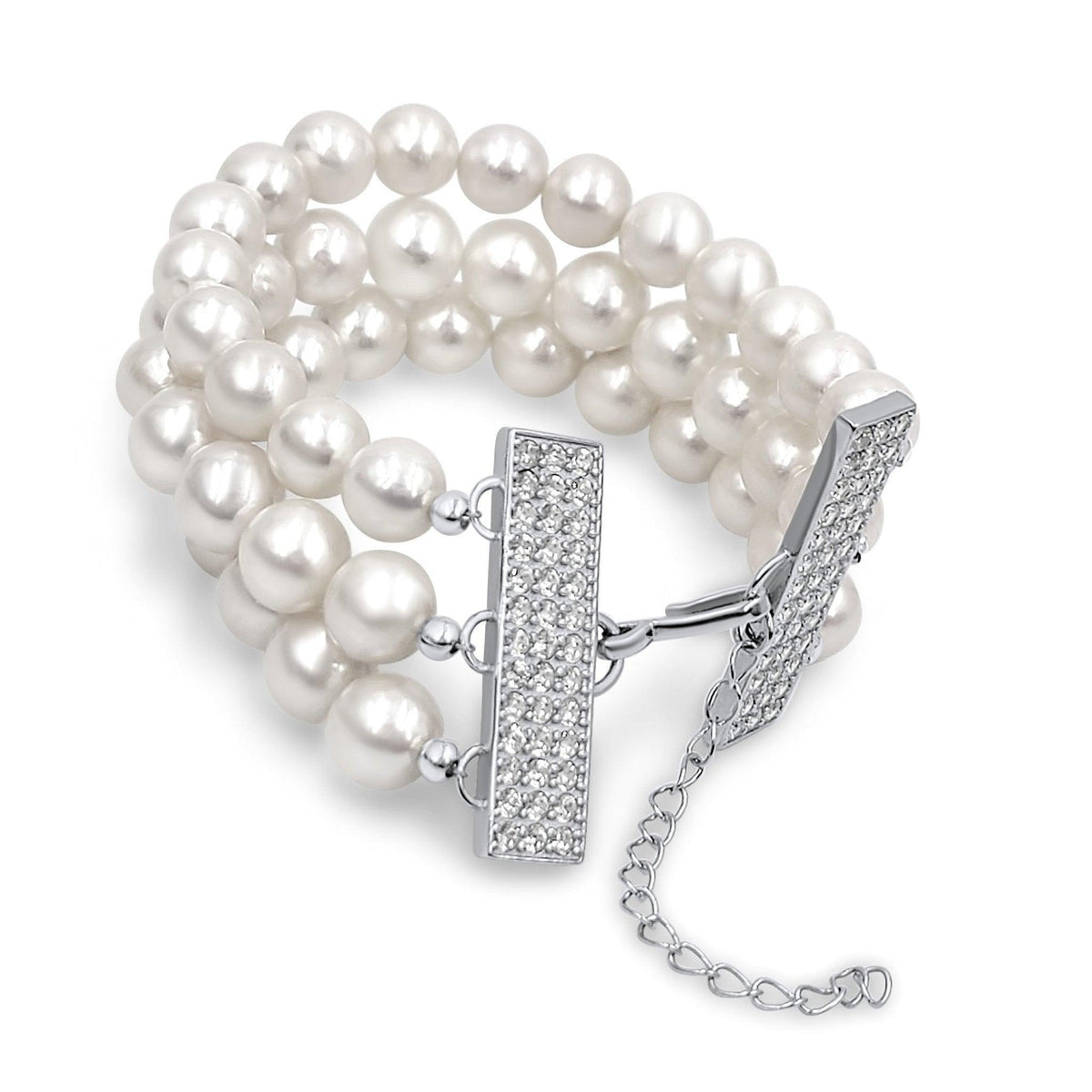 3 strand Genuine pearl bracelet - Uniquelan Jewelry