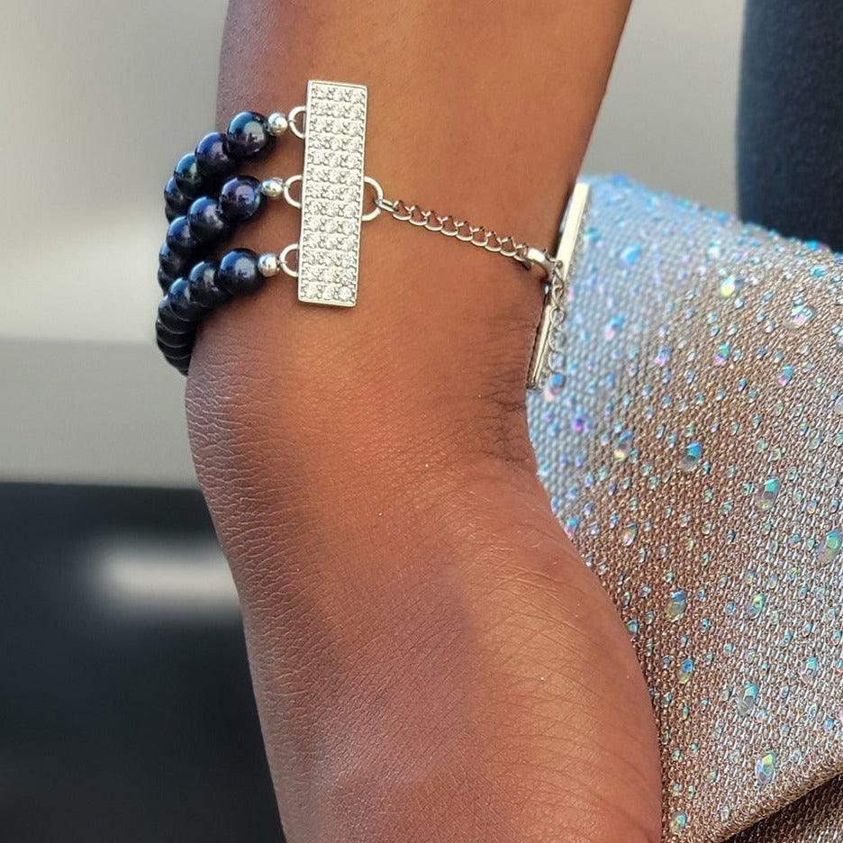 3 strand Genuine pearl bracelet - Uniquelan Jewelry