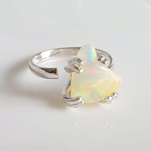 Raw Opal Adjustable Ring - Uniquelan Jewelry