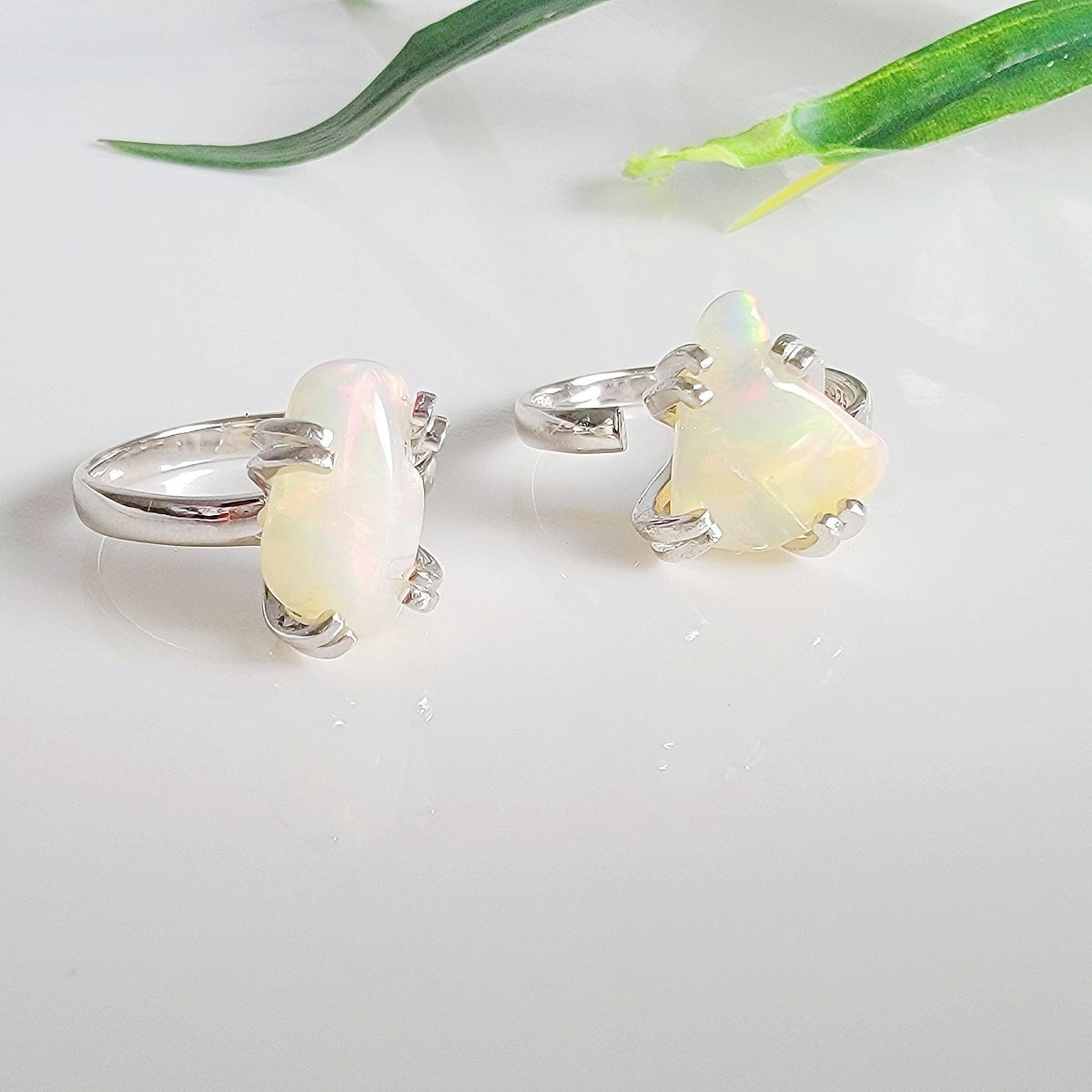 Raw Opal Adjustable Ring - Uniquelan Jewelry