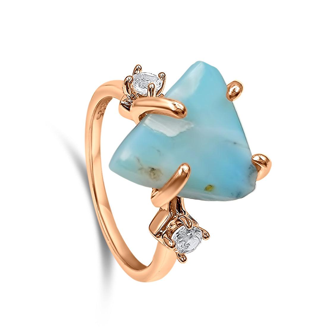 Real Raw Larimar Ring - Uniquelan Jewelry
