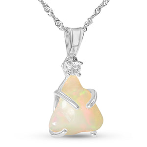 Raw Fire Opal Crystal Necklace - Uniquelan Jewelry