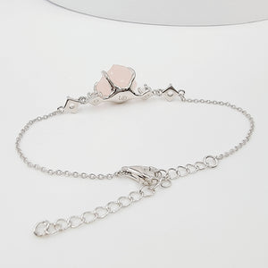Raw Rose Quartz Chain Bracelet