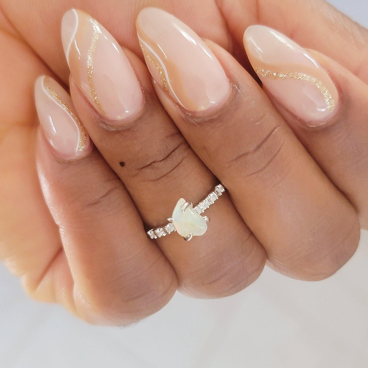 Raw Fire Opal Ring - Uniquelan Jewelry