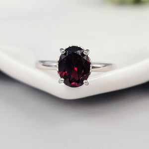Natural Garnet Heart Ring - Uniquelan Jewelry