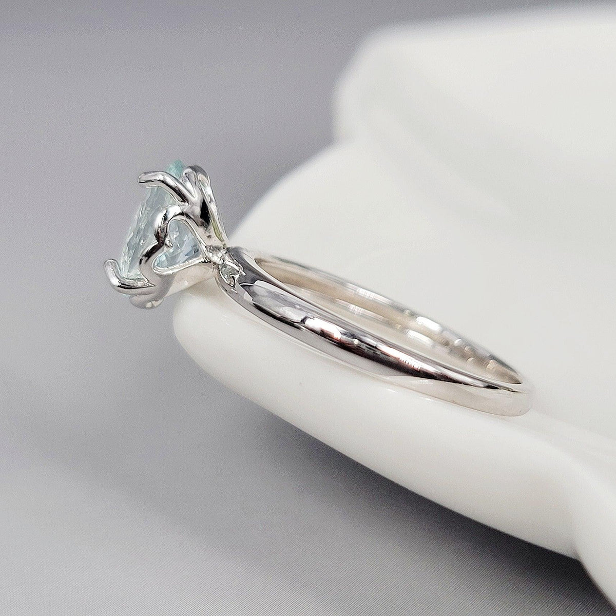 Natural Aquamarine Heart Ring - Uniquelan Jewelry