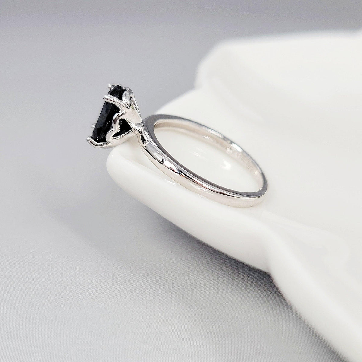 Genuine Onyx Heart Ring - Uniquelan Jewelry