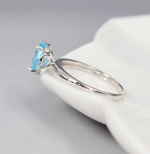 Natural Topaz Heart Ring - Uniquelan Jewelry