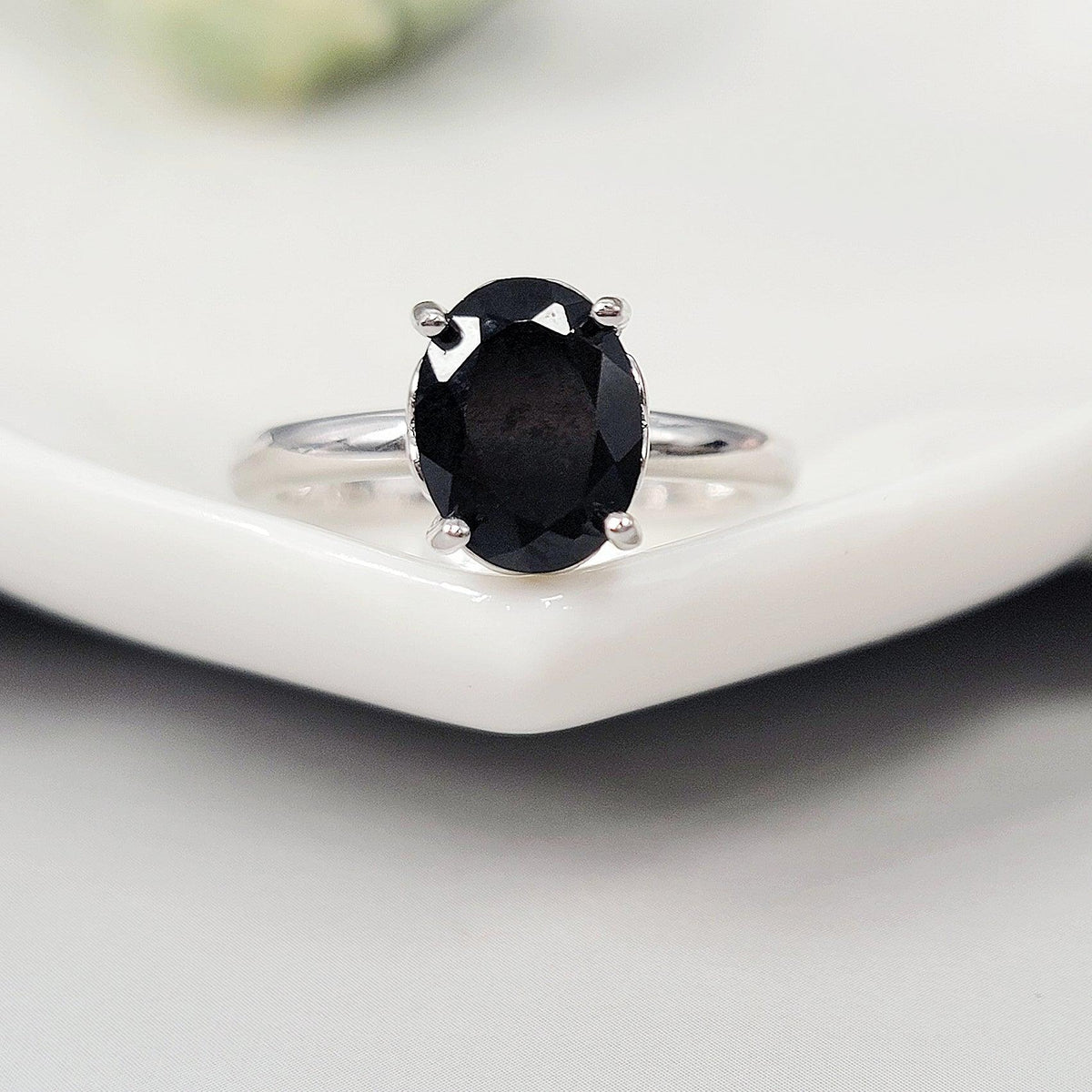 Genuine Onyx Heart Ring - Uniquelan Jewelry