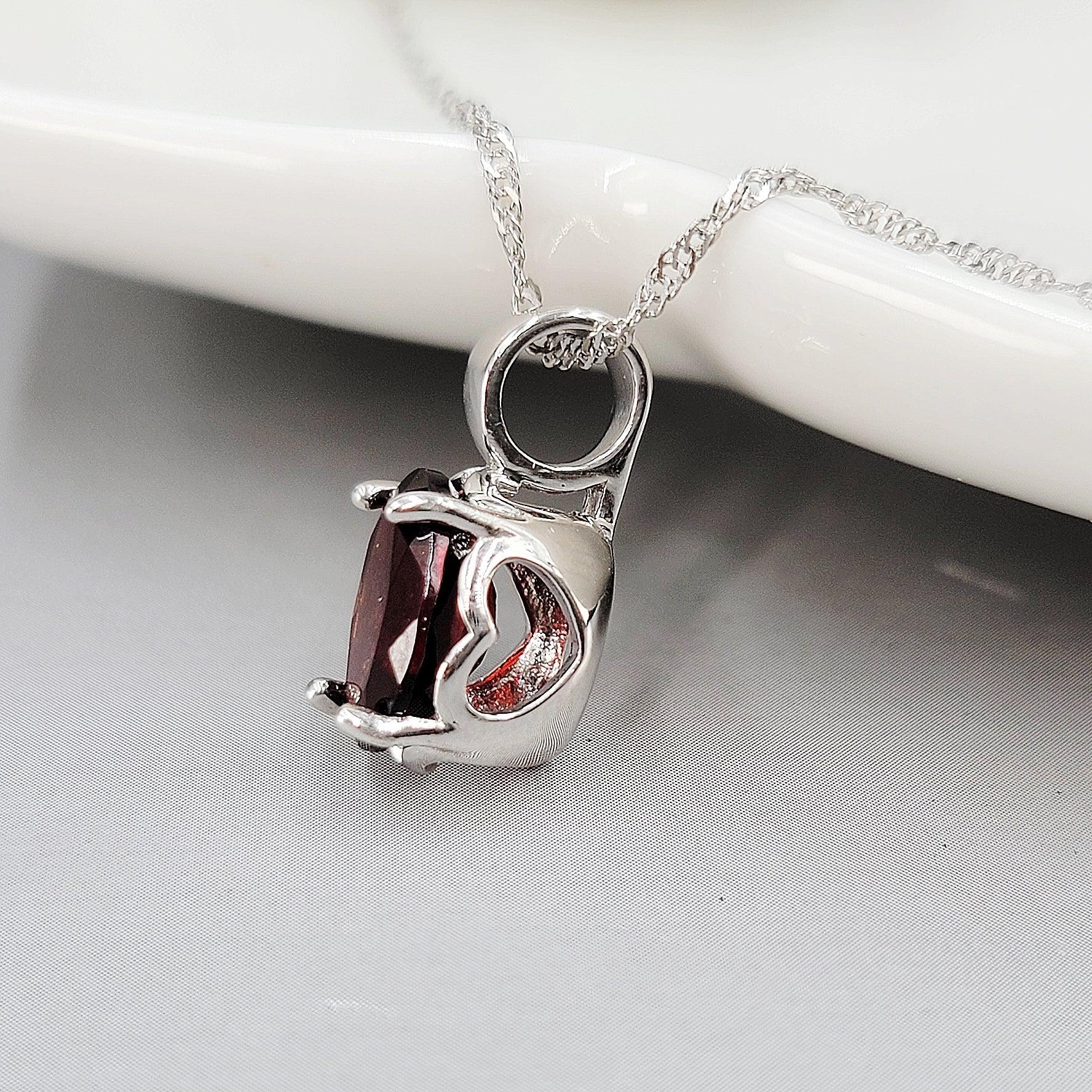 Genuine Garnet Heart Jewelry Set - Uniquelan Jewelry