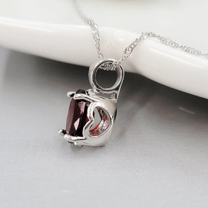 Natural Garnet Heart Necklace - Uniquelan Jewelry