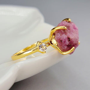 Real Raw Pink Sapphire Ring - Uniquelan Jewelry
