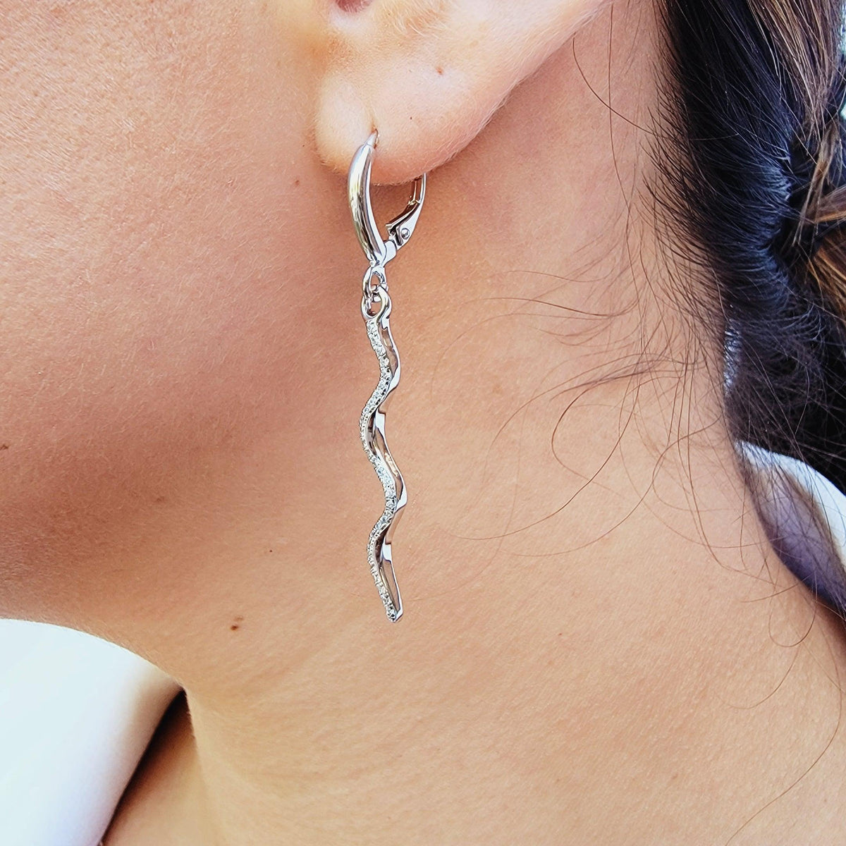 Spiral Snake Zircon Drop Earrings - Uniquelan Jewelry