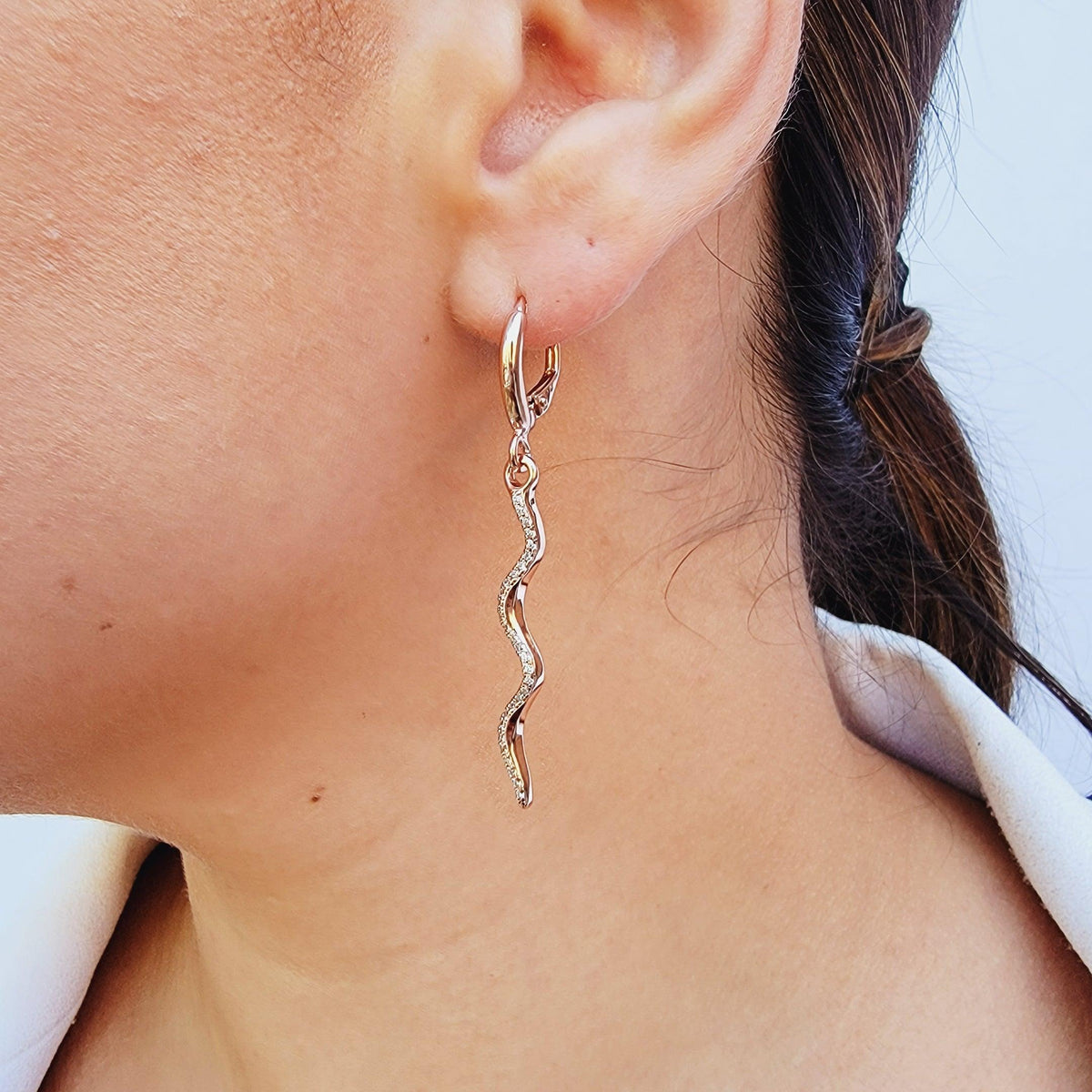 Spiral Snake Zircon Drop Earrings - Uniquelan Jewelry