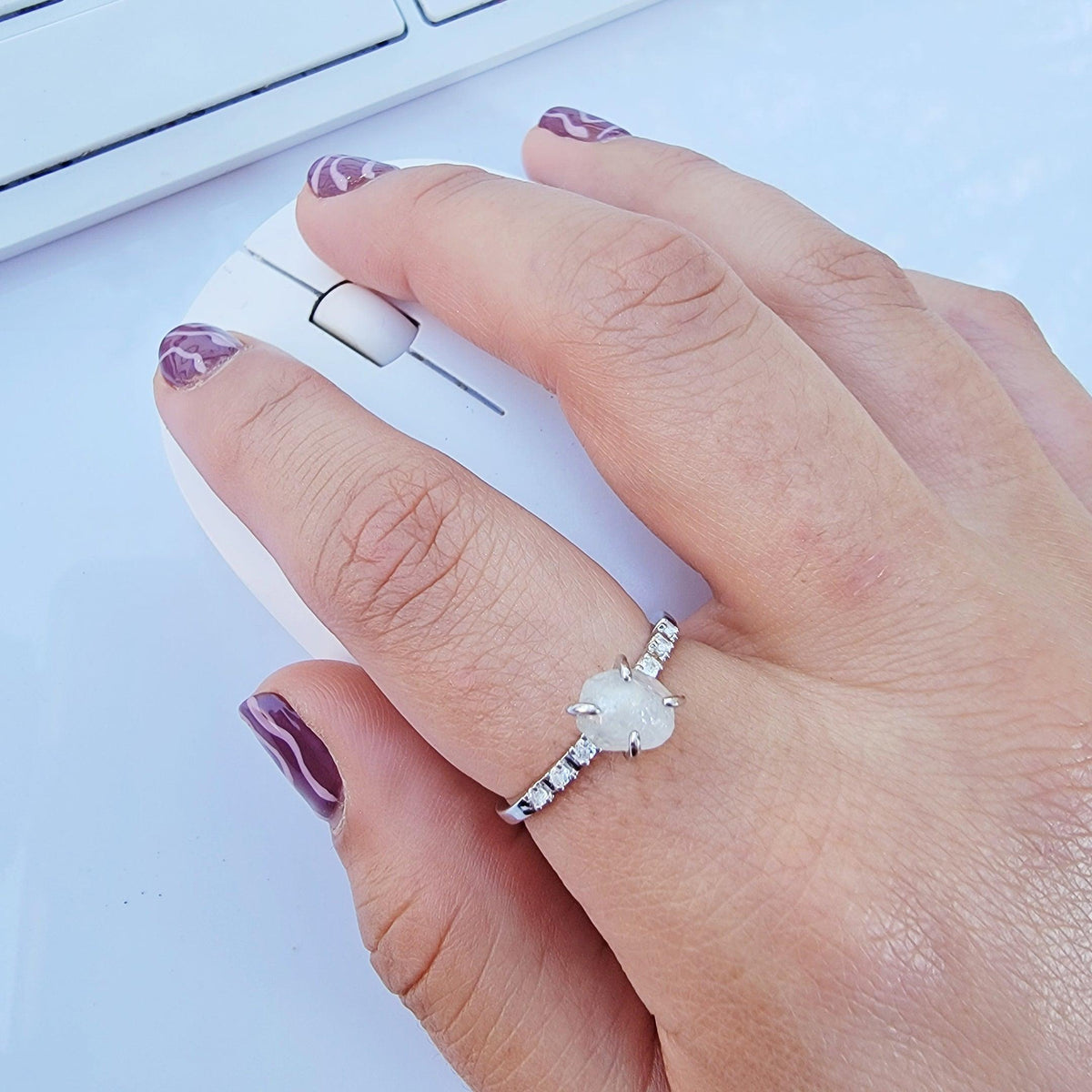 Raw Zircon Tiny Ring - Uniquelan Jewelry