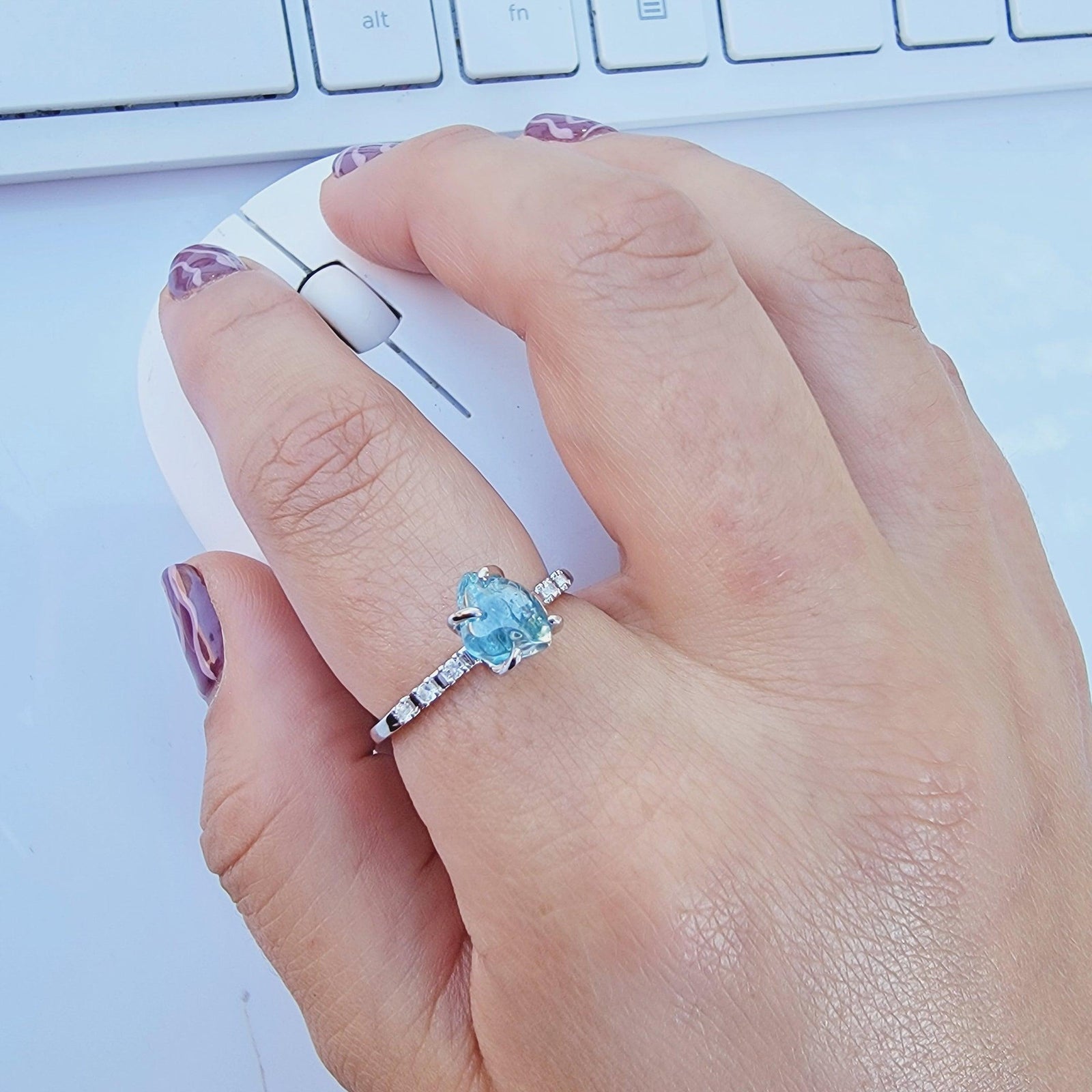 Raw Zircon Tiny Ring - Uniquelan Jewelry