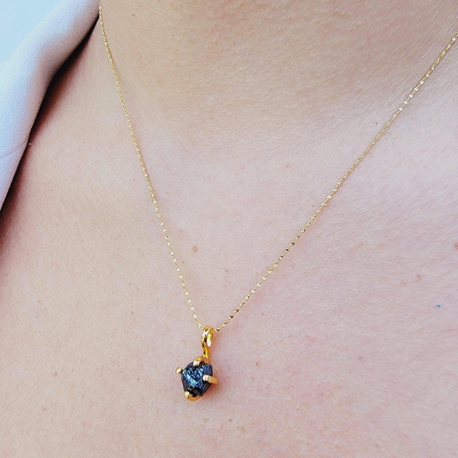 Raw Diamond Pendant Necklace - Uniquelan Jewelry