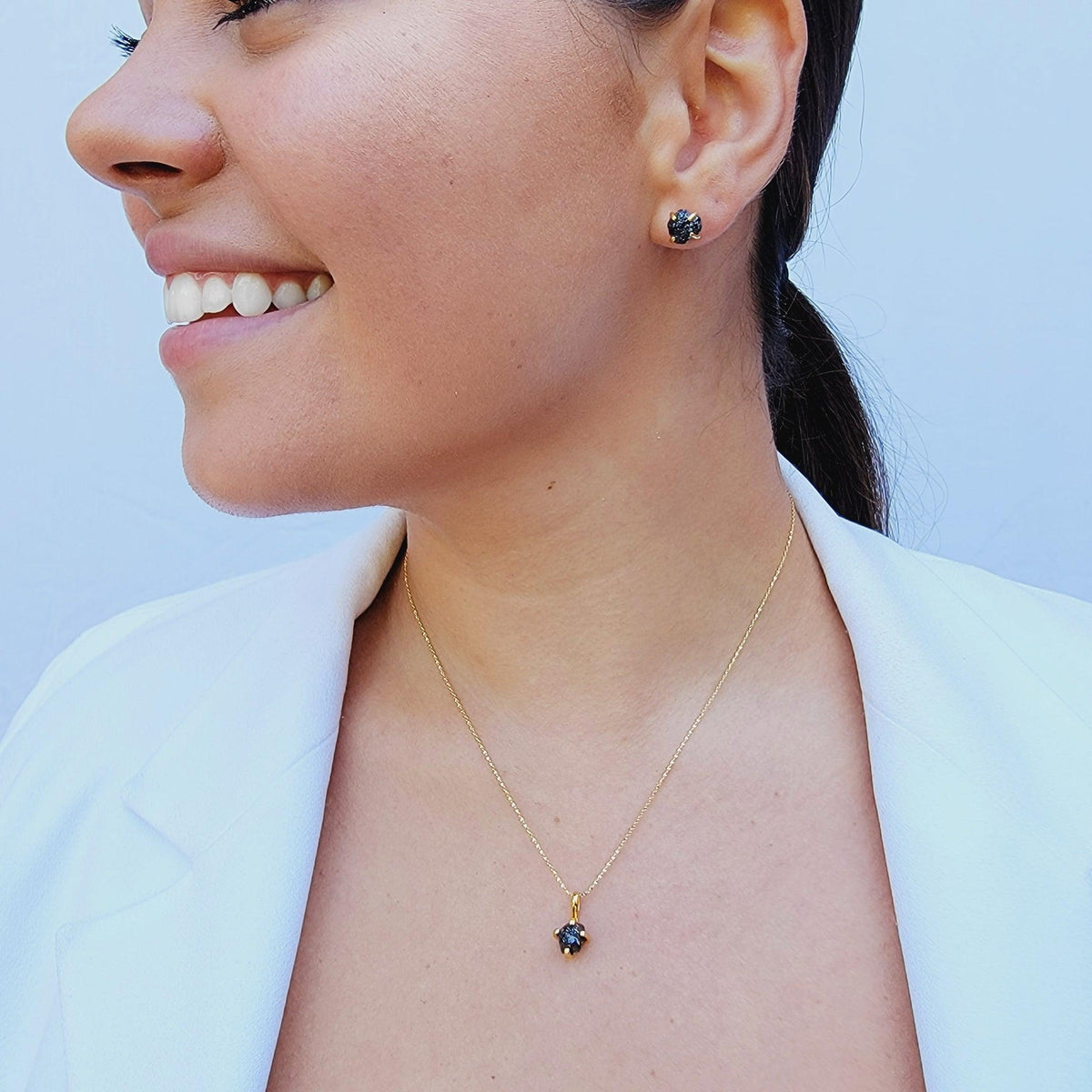 Raw Diamond Pendant Necklace - Uniquelan Jewelry