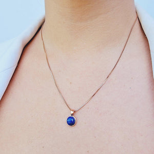 Real Lapis Lazuli Bezel Necklace - Uniquelan Jewelry