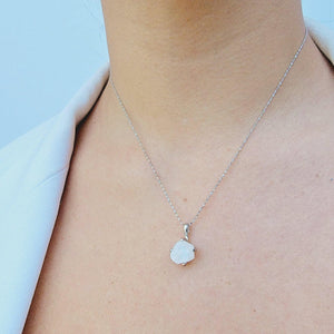 Genuine Raw Moonstone Pendant Necklace - Uniquelan Jewelry