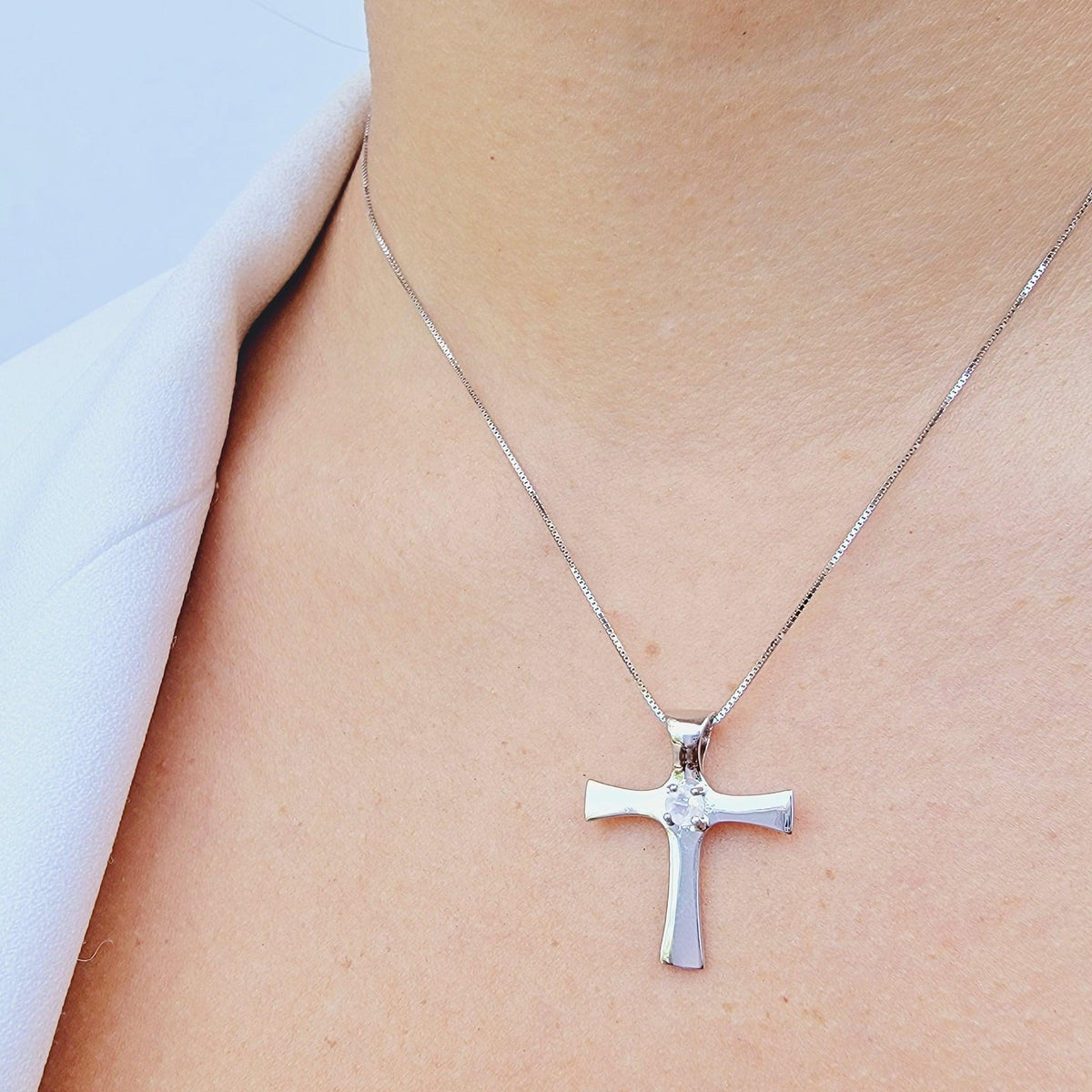 Real Moonstone Cross Necklace - Uniquelan Jewelry
