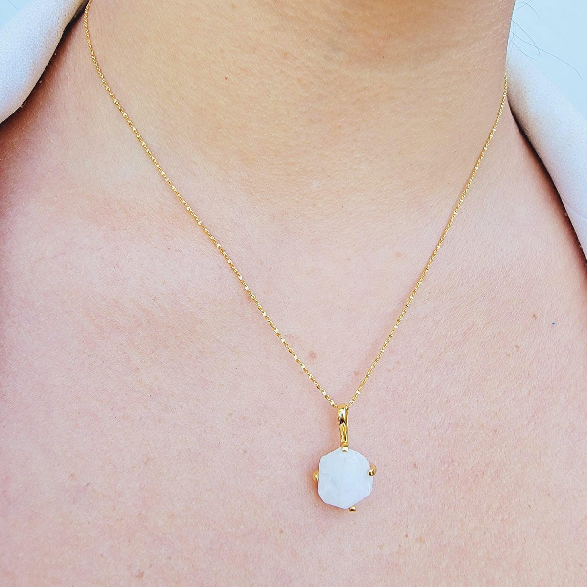 Raw Flashy Moonstone Necklace Set - Uniquelan Jewelry