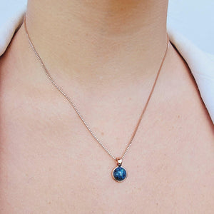 Real Chrysocolla Bezel Necklace - Uniquelan Jewelry